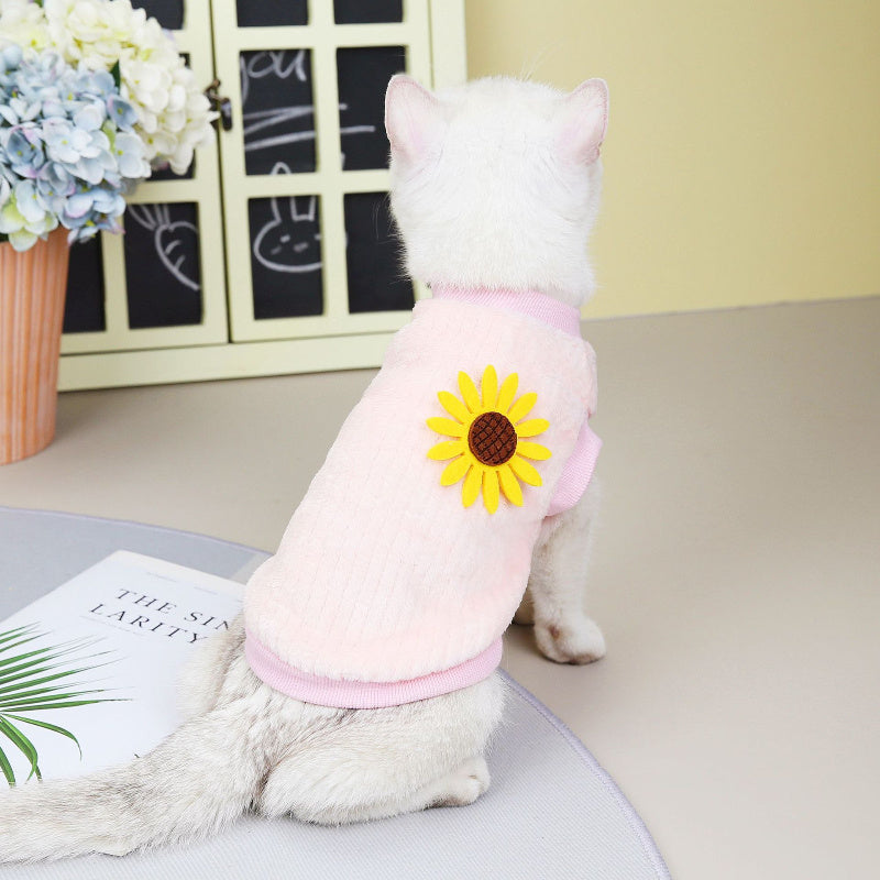 🐶🐱 Maglioncino caldo autunno inverno per cani e gatti – stile floreale