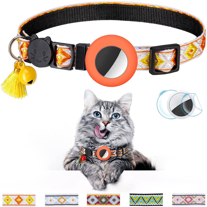 🐱 Collare per gatti con campanellino – motivo geometrico regolabile