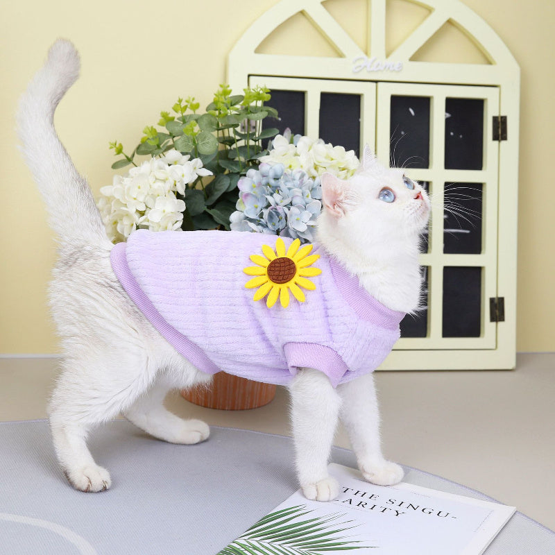 🐶🐱 Maglioncino caldo autunno inverno per cani e gatti – stile floreale