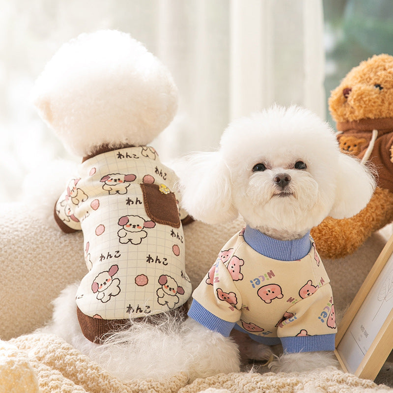 🐻 Maglioncino caldo autunno inverno per cani e gatti con taschina orsetto