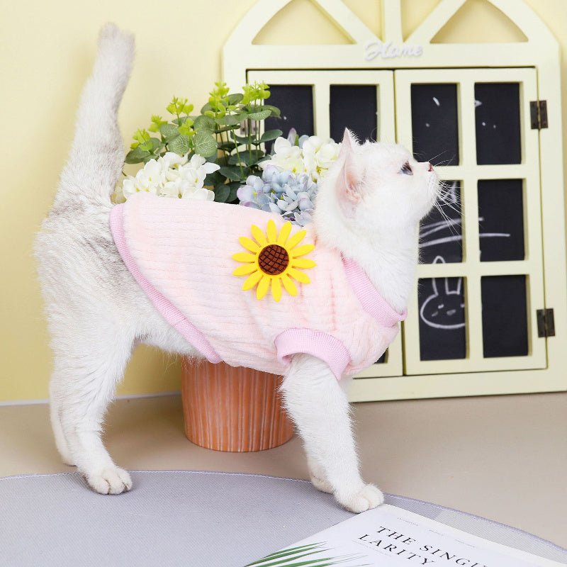 🐶🐱 Maglioncino caldo autunno inverno per cani e gatti – stile floreale