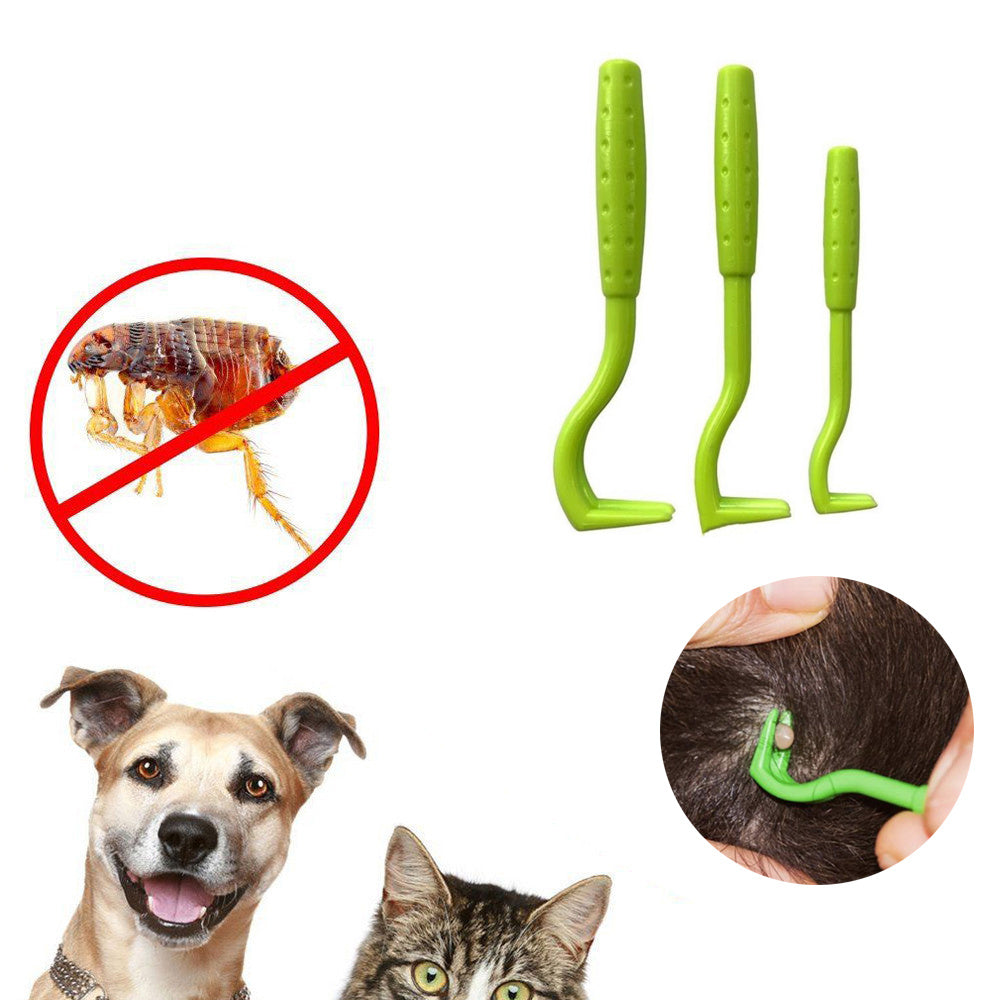🦠 Rimuovi zecche per animali domestici – set 3 pezzi facile e sicuro