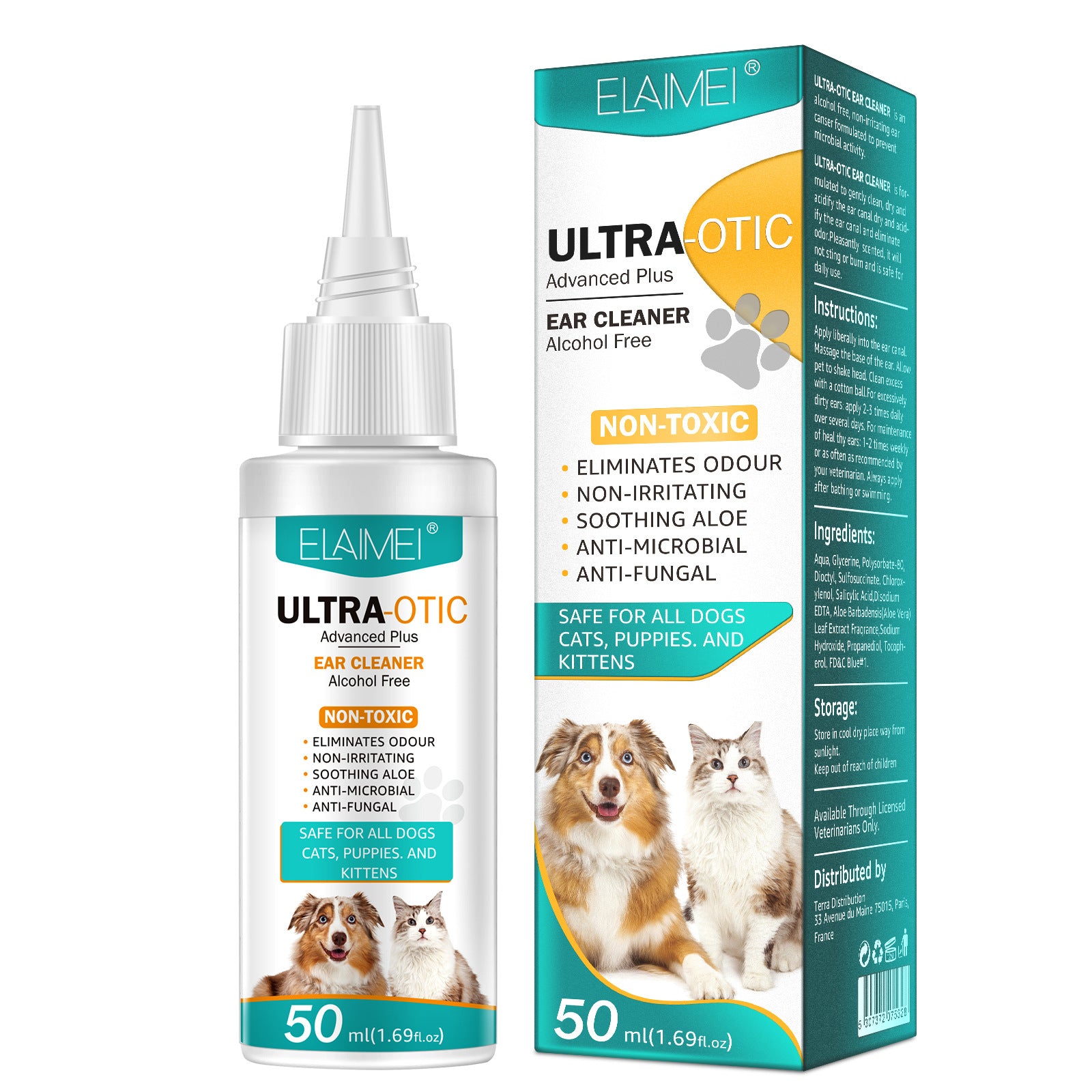 Detergente Orecchie per Cani e Gatti – Soluzione Delicata per Pulizia Auricolare 🐶🐱🩺