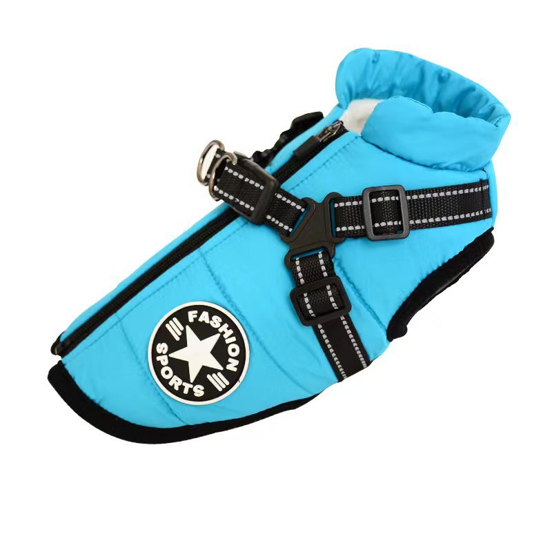 🐶 Cappotto impermeabile caldo per cani con pettorina e chiusura zip
