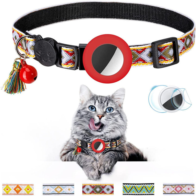 🐱 Collare per gatti con campanellino – motivo geometrico regolabile